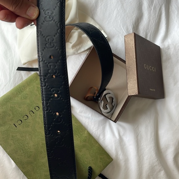 Gucci GG Canvas ssima interlocking Belt Black 114984 - Picture 5 of 9